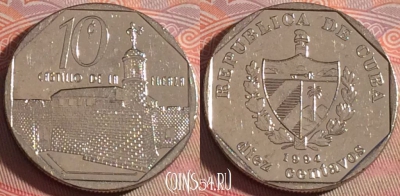 Куба 10 сентаво 1994 года, KM# 576, 119b-104