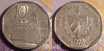 Куба 10 сентаво 1996 года, KM# 576, 188a-080