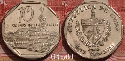 Куба 10 сентаво 2000 года, KM# 576, 226-060