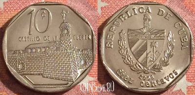 Куба 10 сентаво 2008 года, KM# 576, 044h-200