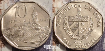 Куба 10 сентаво 2008 года, KM# 576, 133-094