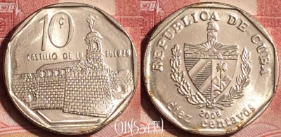 Куба 10 сентаво 2008 года, KM# 576, 394-008