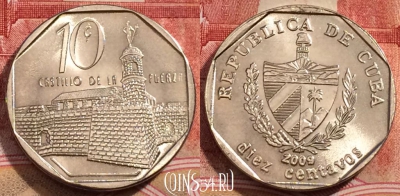 Куба 10 сентаво 2009 года, KM# 576, 226-087