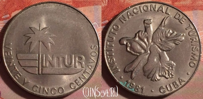 Куба 25 сентаво 1981 года, KM# 417, 228f-005