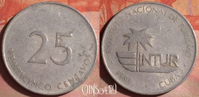 Куба 25 сентаво 1988 года, KM# 419, 049i-100