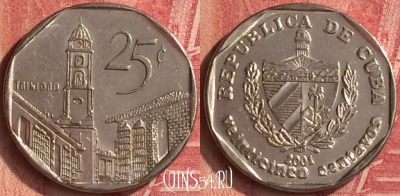 Куба 25 сентаво 2001 года, KM# 577, 347n-109