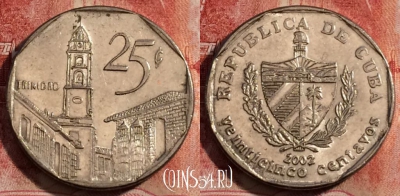 Куба 25 сентаво 2002 года, KM# 577, 231-115