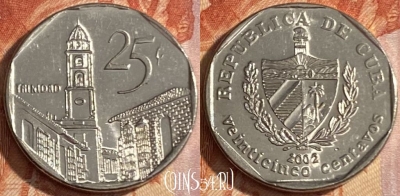 Куба 25 сентаво 2002 года, KM# 577, 435r-077
