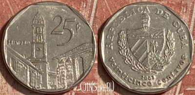Куба 25 сентаво 2003 года, KM# 577, 149r-056