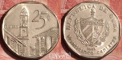 Куба 25 сентаво 2003 года, KM# 577, 393-135