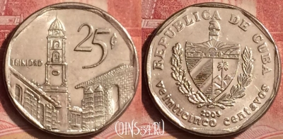 Куба 25 сентаво 2003 года, KM# 577, 395-113