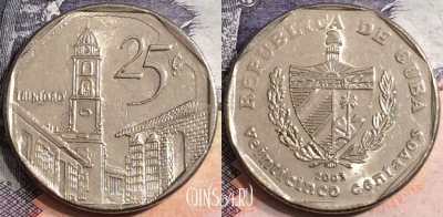 Куба 25 сентаво 2003 года, KM# 577, a075-118
