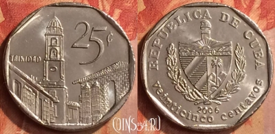 Куба 25 сентаво 2006 года, KM# 577, 092n-025 ♛