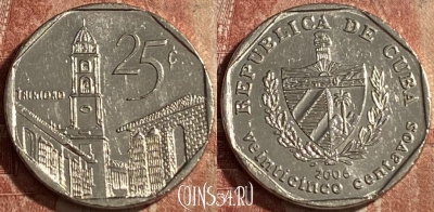 Куба 25 сентаво 2006 года, KM# 577, 142r-113