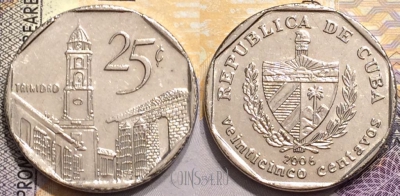 Куба 25 сентаво 2006 года, KM 577, 145-006