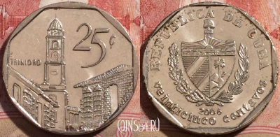 Куба 25 сентаво 2006 года, KM# 577, 210-129
