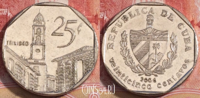 Куба 25 сентаво 2006 года, KM# 577, 253-126