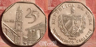 Куба 25 сентаво 2006 года, KM# 577, 394-090