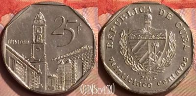 Куба 25 сентаво 2006 года, KM# 577, 416-103