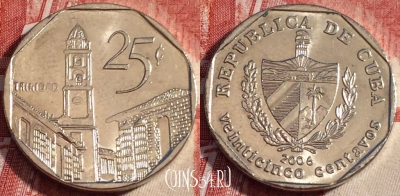 Куба 25 сентаво 2006 года, KM# 577, b062-135