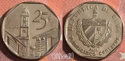Куба 25 сентаво 2008 года, KM# 577, 042h-163