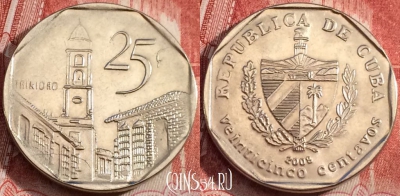 Куба 25 сентаво 2008 года, KM# 577, 069b-120