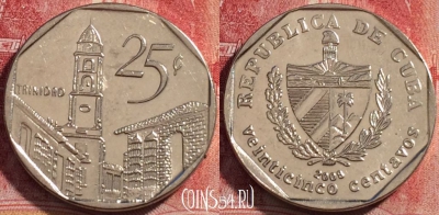 Куба 25 сентаво 2008 года, KM# 577, 078a-005