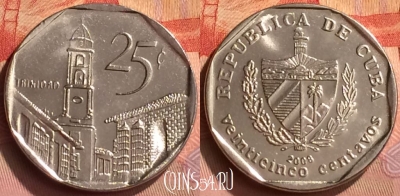 Куба 25 сентаво 2008 года, KM# 577, 250n-081