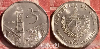 Куба 25 сентаво 2008 года, KM# 577, 274m-127