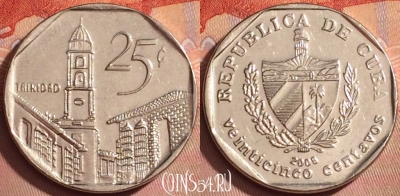Куба 25 сентаво 2008 года, KM# 577, 362k-107