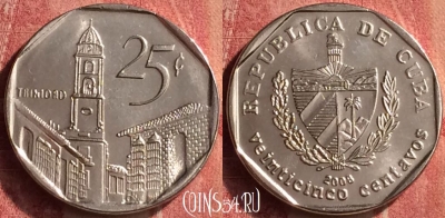 Куба 25 сентаво 2008 года, KM# 577, 376n-094