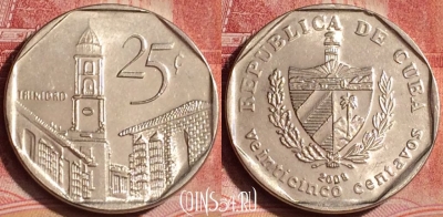 Куба 25 сентаво 2008 года, KM# 577, 393-122