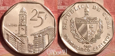 Куба 25 сентаво 2008 года, KM# 577, 394-040