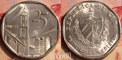 Куба 25 сентаво 2008 года, KM# 577, 402-136