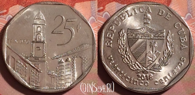 Куба 25 сентаво 2018 года, KM# 577, 239f-024