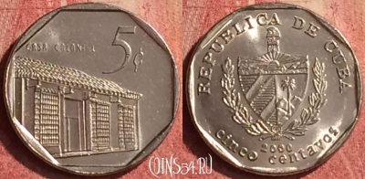 Куба 5 сентаво 2000 года, KM# 575, 384n-098