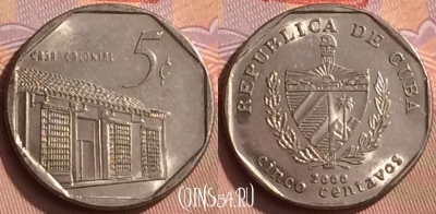 Куба 5 сентаво 2000 года, KM# 575, 449-110