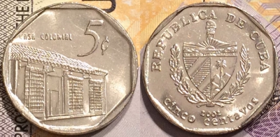 Куба 5 сентаво 2002 года, KM# 575, 140-128