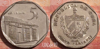 Куба 5 сентаво 2002 года, KM# 575, a071-059