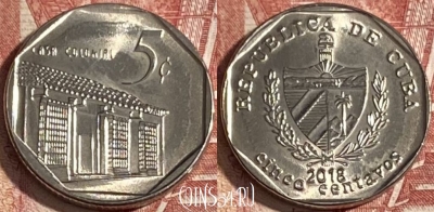 Куба 5 сентаво 2018 года, KM# 575, 343r-058