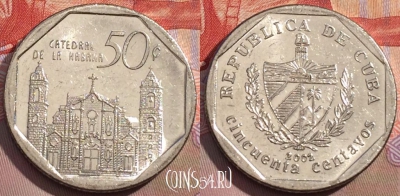 Куба 50 сентаво 2002 года, KM# 578, 147b-105
