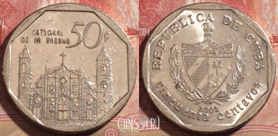 Куба 50 сентаво 2002 года, KM# 578, 211-128