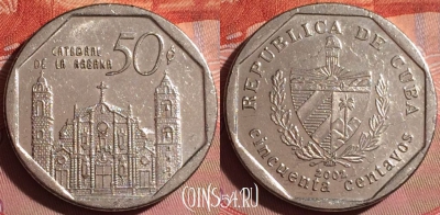 Куба 50 сентаво 2002 года, KM# 578, 250f-106