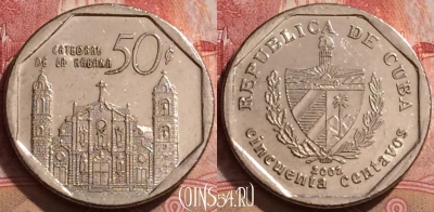 Куба 50 сентаво 2002 года, KM# 578, 290k-092