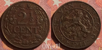 Кюрасао 2 1/2 цента 1944 года, KM# 42, 346-086