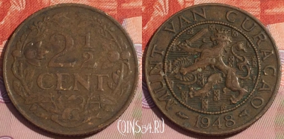 Кюрасао 2 1/2 цента 1948 года, KM# 42, 174c-109