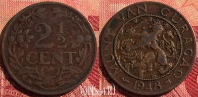 Кюрасао 2 1/2 цента 1948 года, KM# 42, 279i-060