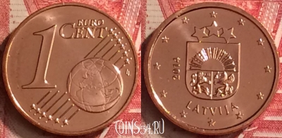 Латвия 1 евроцент 2014 года, KM# 150, UNC, 296m-071