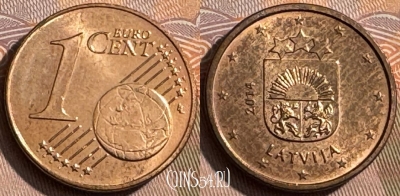 Латвия 1 евроцент 2014 года, KM# 150, 467s-510