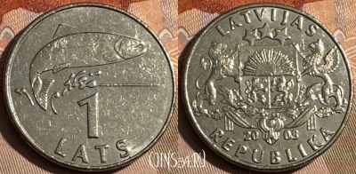 Латвия 1 лат 2008 года, KM# 12, s486s-113